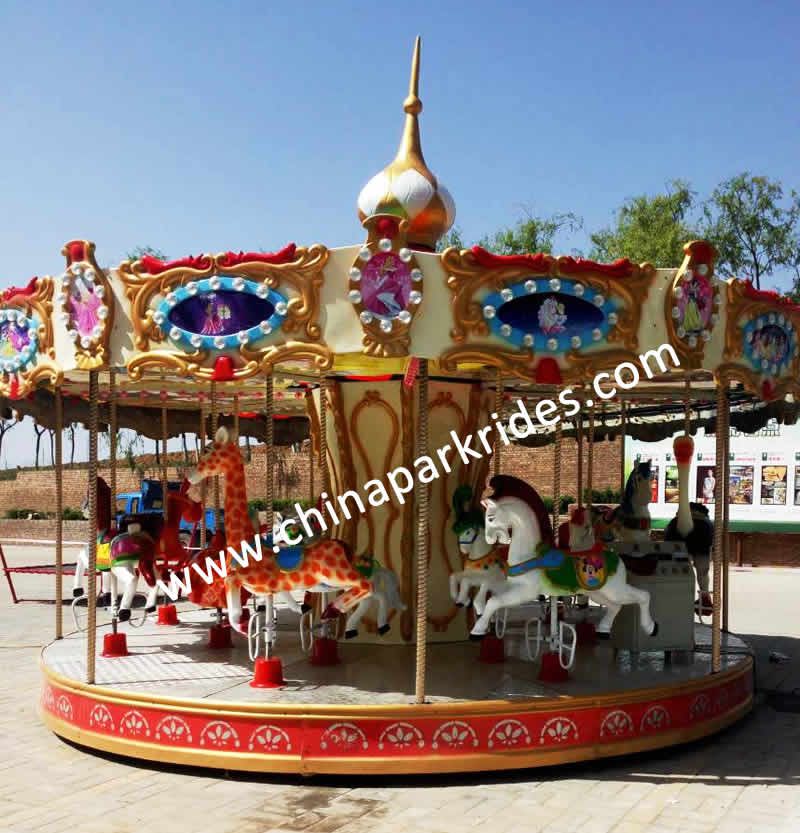 Park amusement rides merry go round with horses for sale