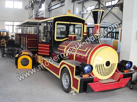 Amusement train rides for theme parks